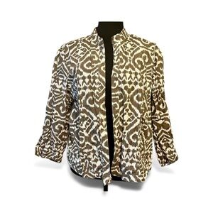 Chico's Brown and Cream Patterned Jacket